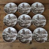 Set of 9 Vintage English Staffordshire 'HAYRIDE' Coasters