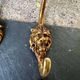 4 lion coat hooks in solid brass Art Nouveau