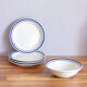 4 assiettes à dessert liseré bleu et un bol assorti