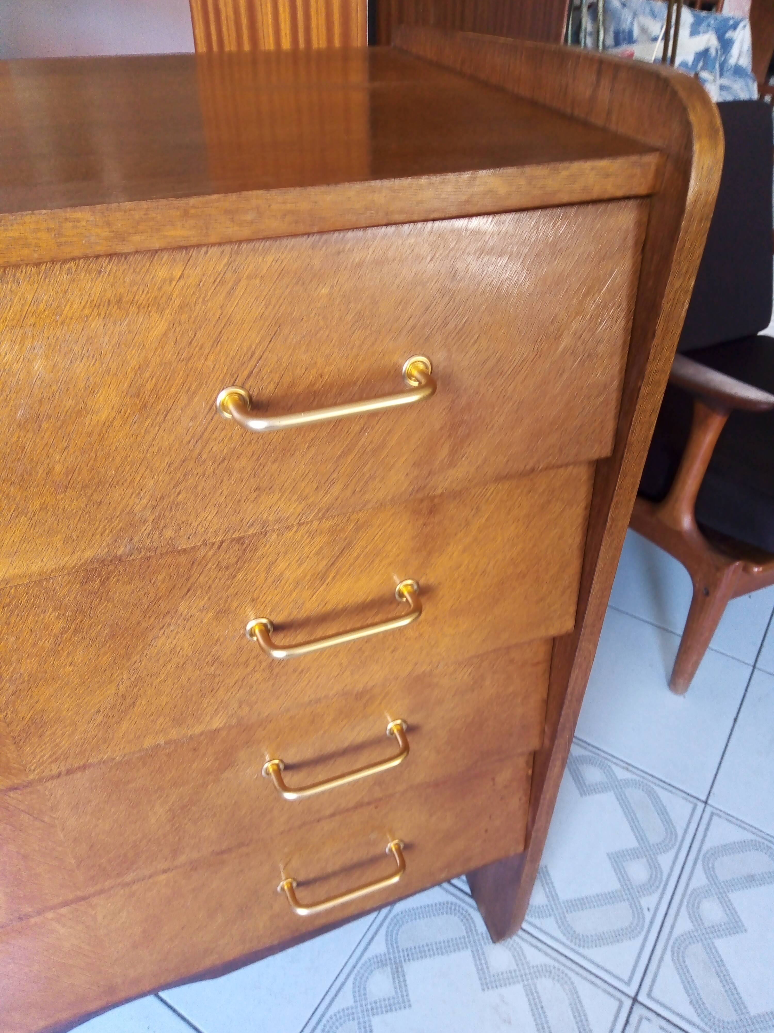 Commode vintage façade inclinée chêne