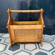 Wooden and cane magazine rack