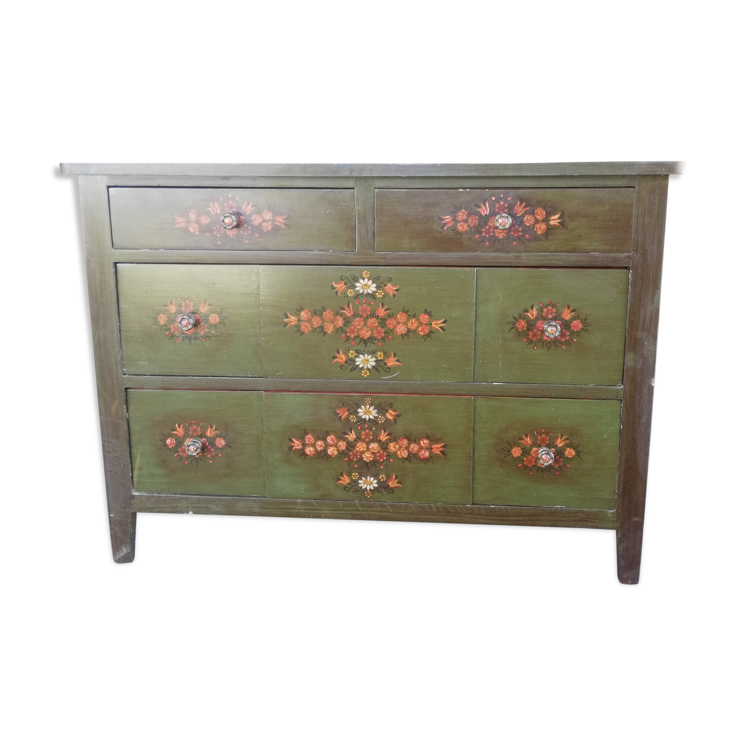 Old green-coloured dresser
