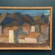 Swedish Oil on Canvas "Urban Landscape" by Johan Lundgren, Framed