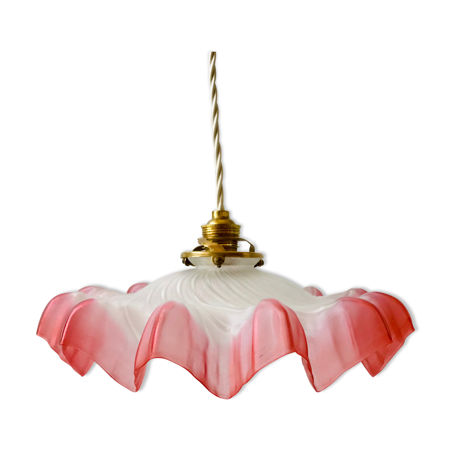 Serrated suspension in pink opaline 60s