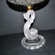 Baccarat coupe sur pied dauphin guéridon diamant pierreries en cristal signé