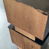 Pair of colorful massive teak night stands