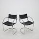 1970s Set of Four Chrome and Leather Tubular Chairs, Czechoslovakia