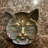 Bronze cat head ashtray