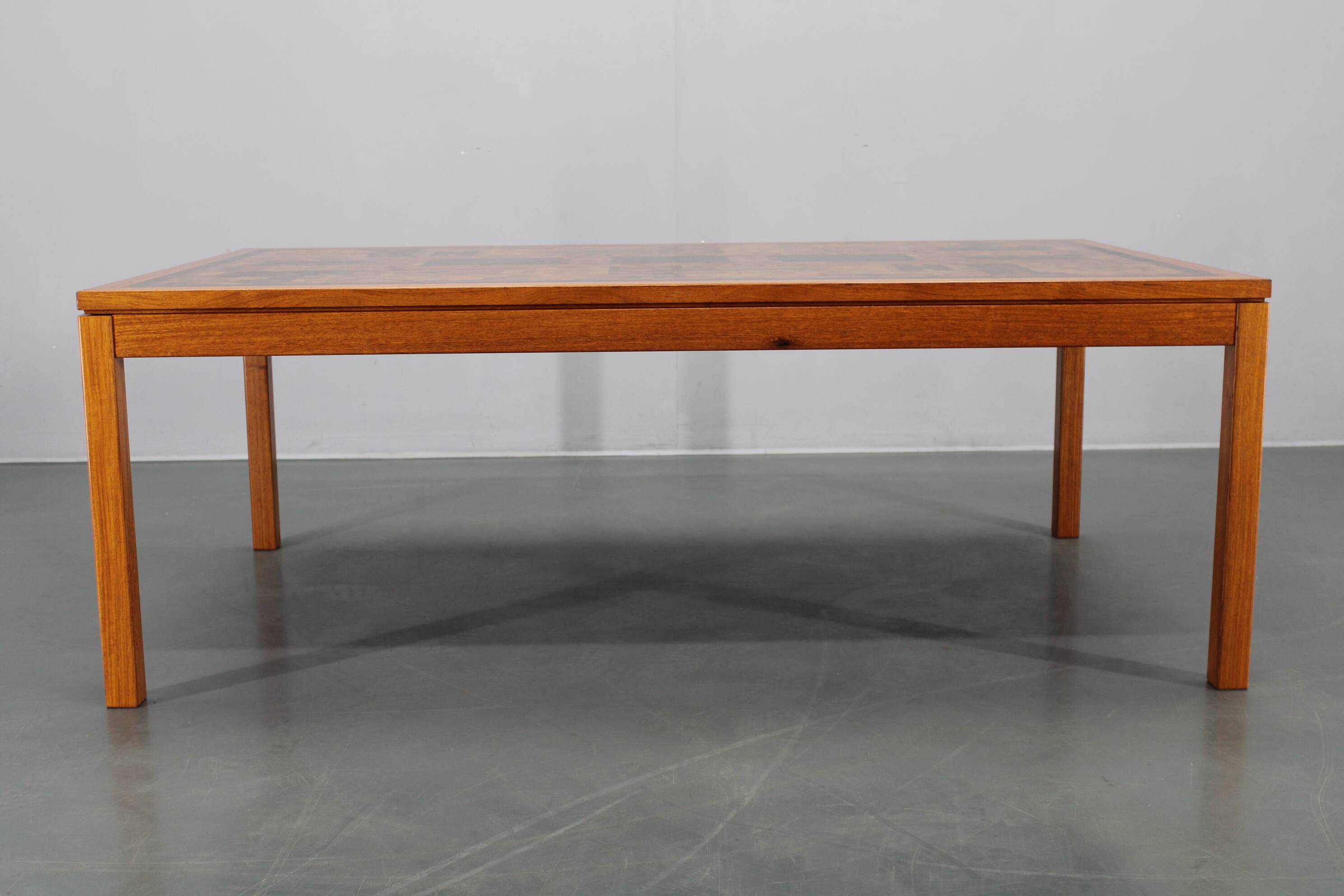 1980s Danish end-grain mosaic coffee table by Middelboe & Linduma for Tranekaer