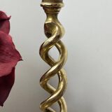 Twisted brass candle holder