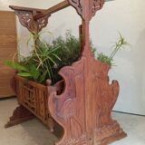 Solid teak carved swing cradle