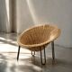 Vintage Mid-Century Italian Modern Boho Rattan Spherical Bowl Chair, 1950s