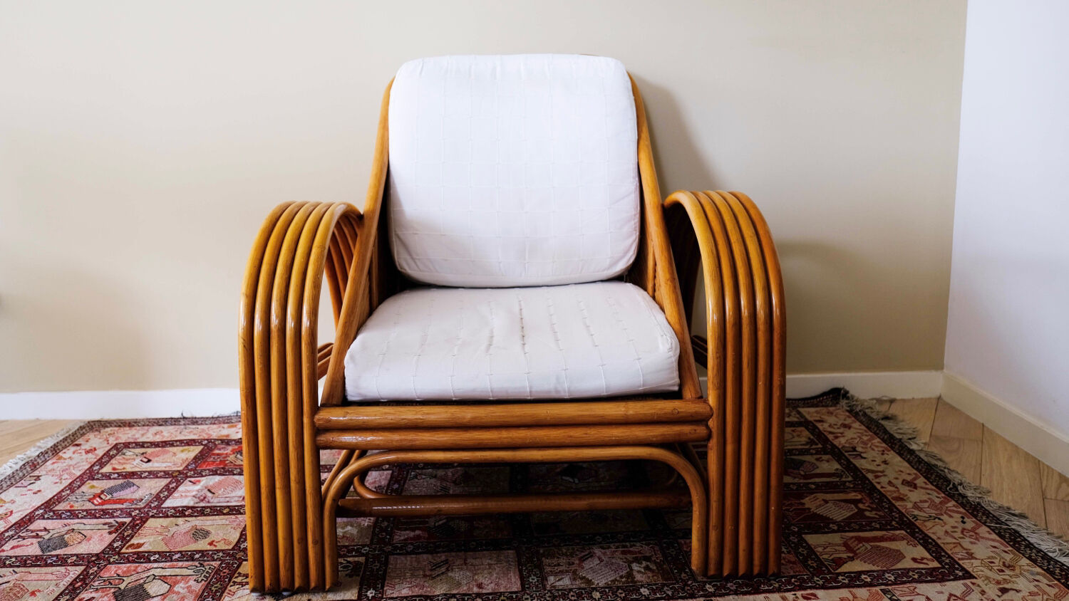 Paire de fauteuils rotin