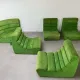 Modular green velvet corner sofa, 1970s