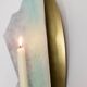 Pair of brass and bronze wall-mounted candlesticks. Contemporary work by an artist.