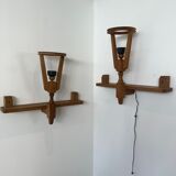 Guillerme et Chambron French Mid-Century Shelf Wall Lights