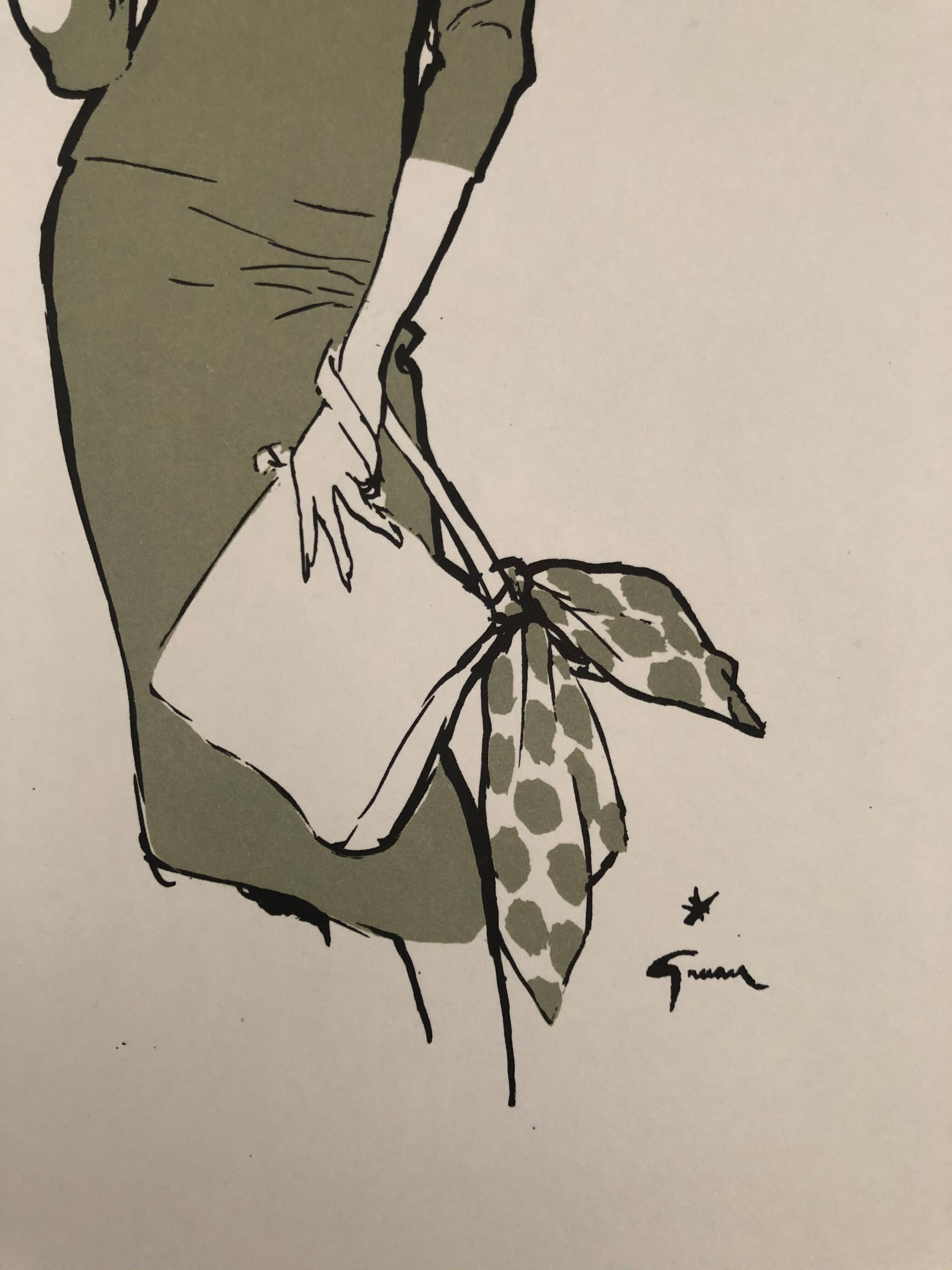 Fashion illustration 1957 by René Gruau