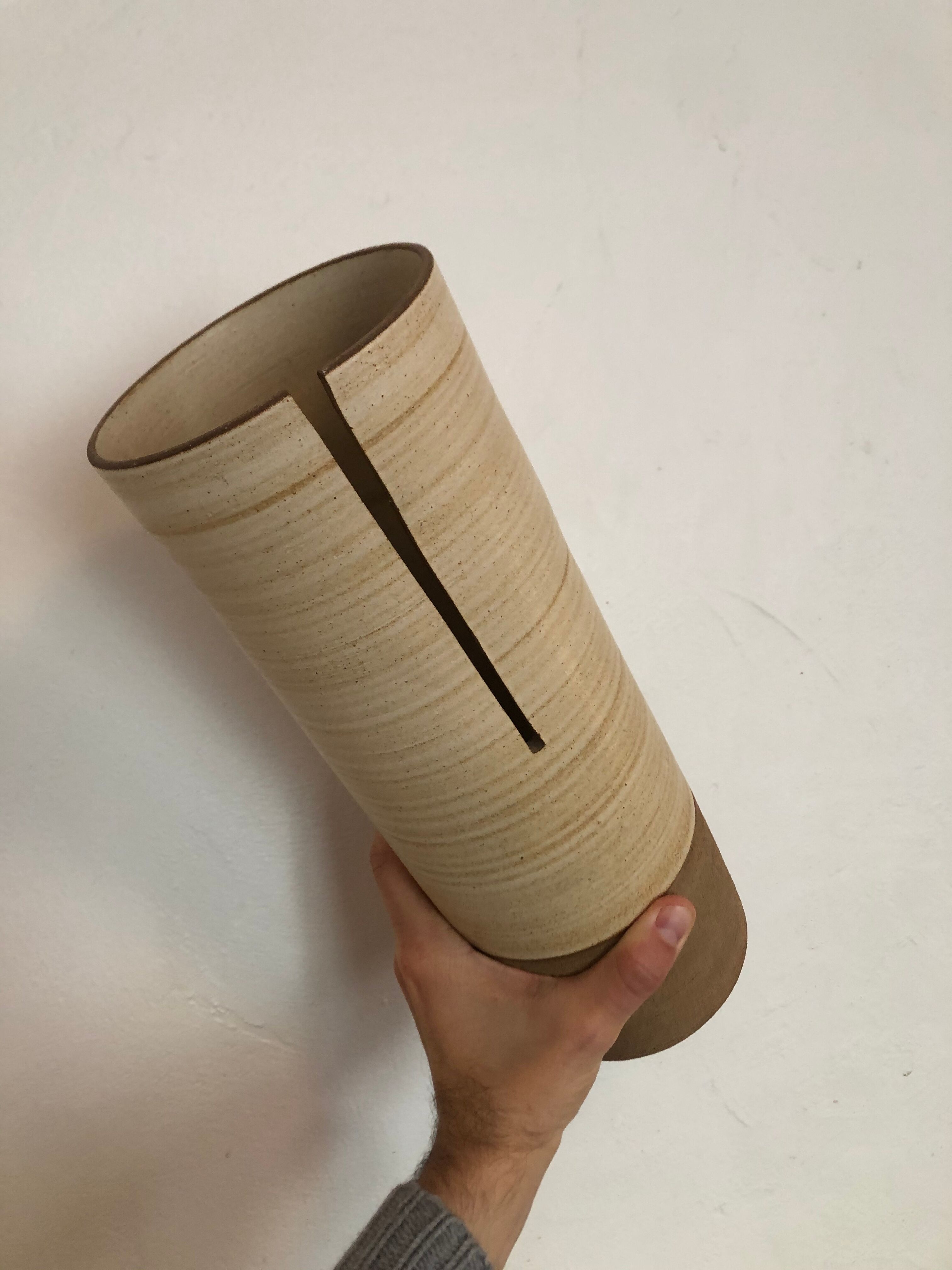 Sandstone roll vase, 80s
