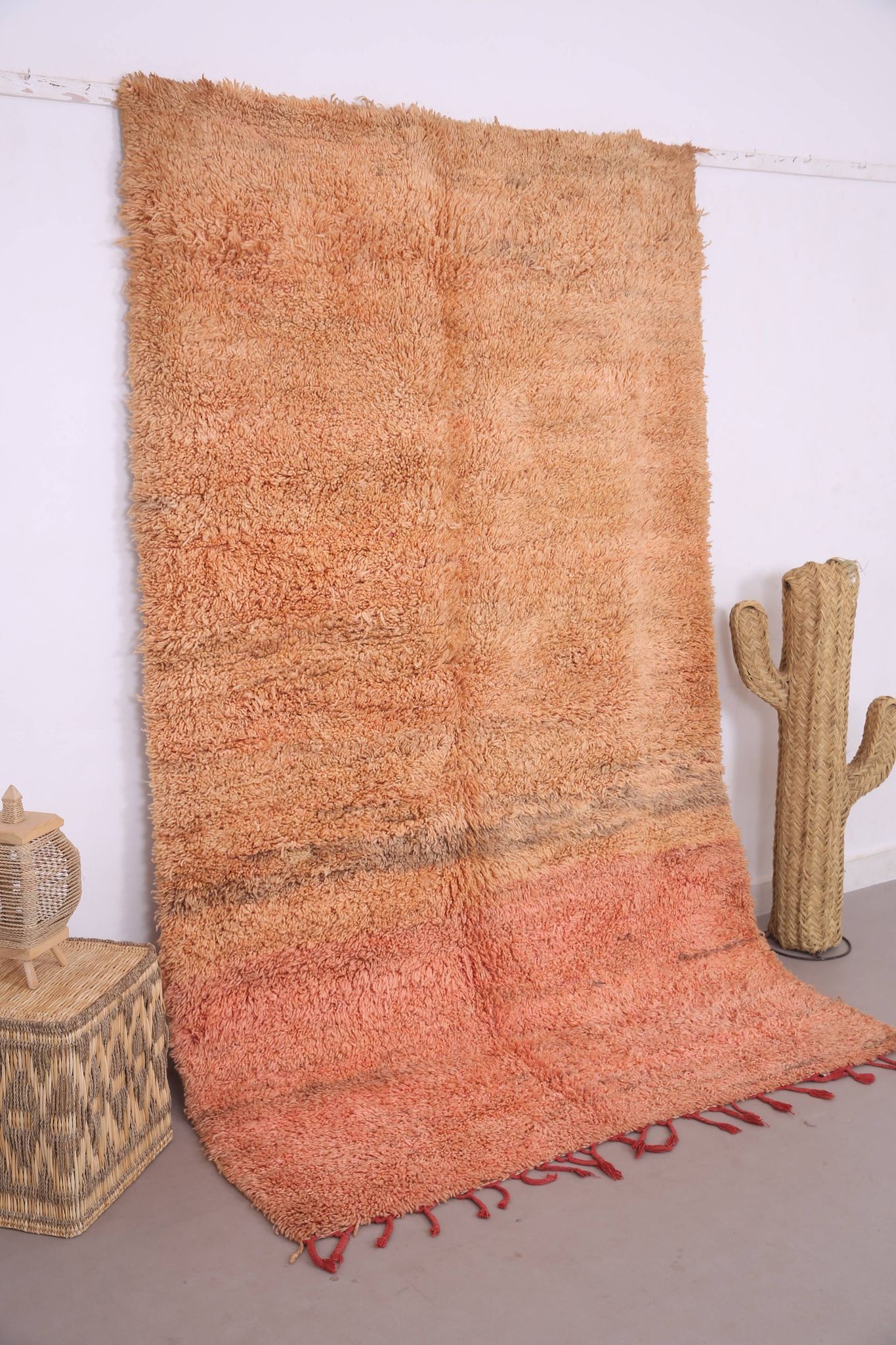 Peach Vintage Handmade Wool Rug 153 x 252 cm - Berber Rug - Old Morocco Rug