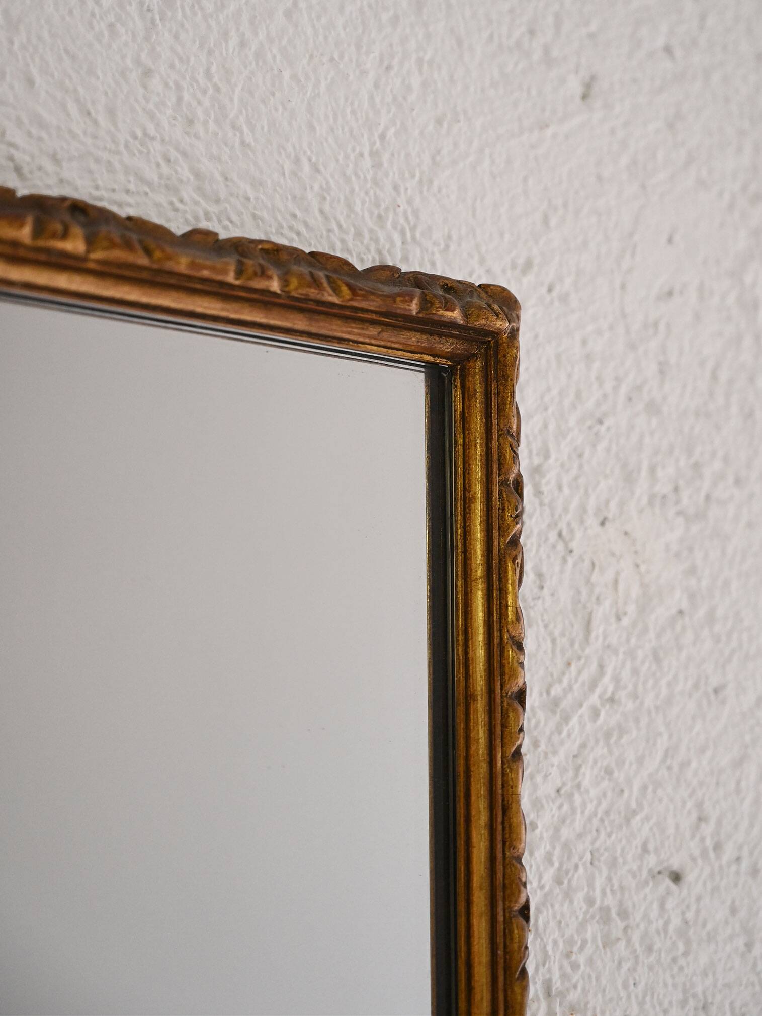 1950s Scandinavian mirror with carved frame