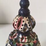 Openwork glazed ceramic candlestick-lantern – Tunisia, 1960s–1980s