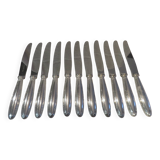11 Christofle Rubans LXVI tapered silver metal handle table knives