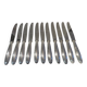 11 Christofle Rubans LXVI tapered silver metal handle table knives