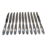 11 Christofle Rubans LXVI tapered silver metal handle table knives