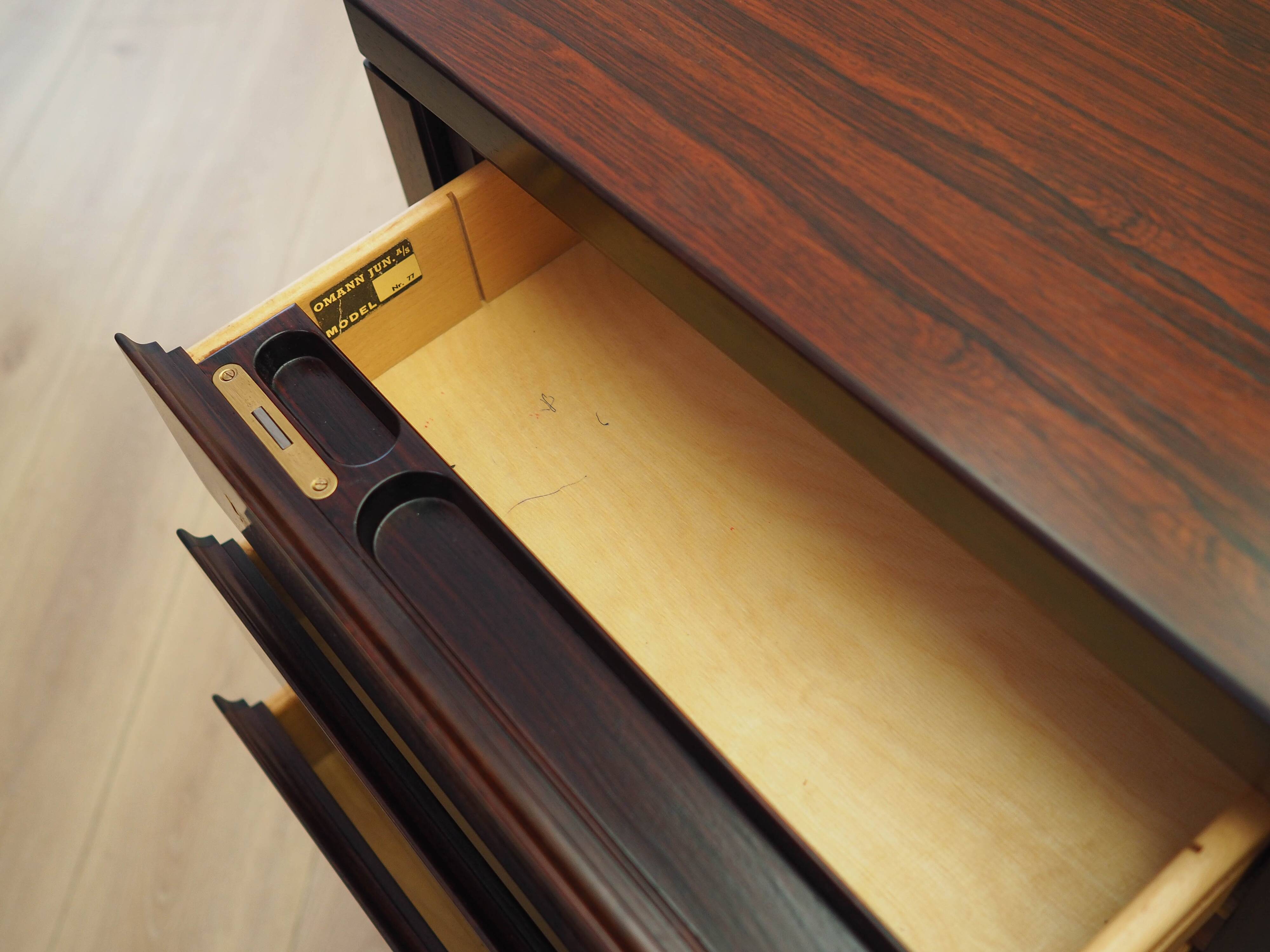 Rosewood desk, Danish design, 1970s, manufactured by Omann Jun