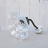 Opalescent tulip gooseneck wall lamp