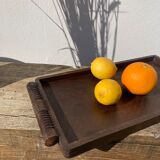 Rectangular art deco turned wood tray
