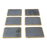 Set of 6 brass mirrors 70s