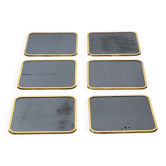 Lot de 6 miroirs en laiton années 70