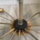 Suspension 60s to 8 lights brass and molded glass