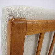 1970s pair of beech armchairs, czechoslovakia
