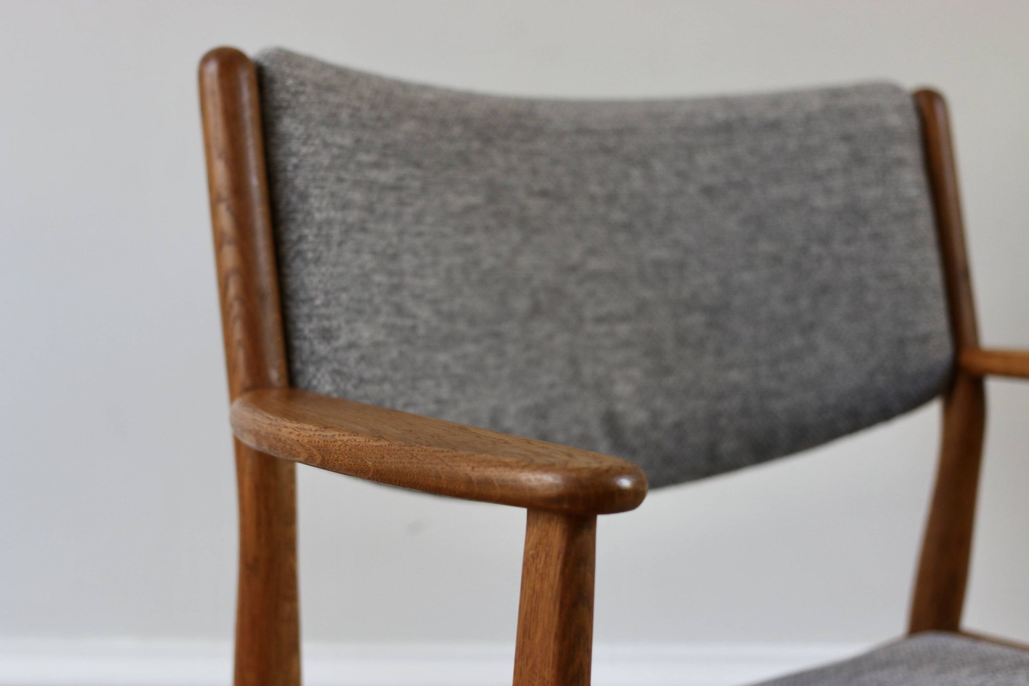 Pair of vintage Scandinavian Poul Volther J72 oak armchairs, 1960s
