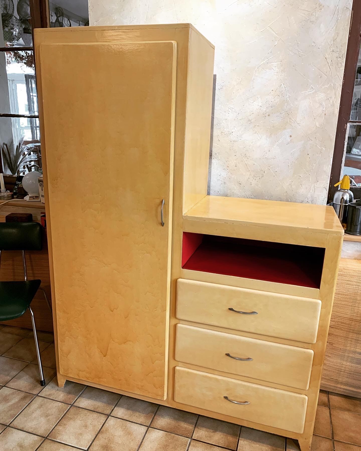 Yellow antique wardrobe