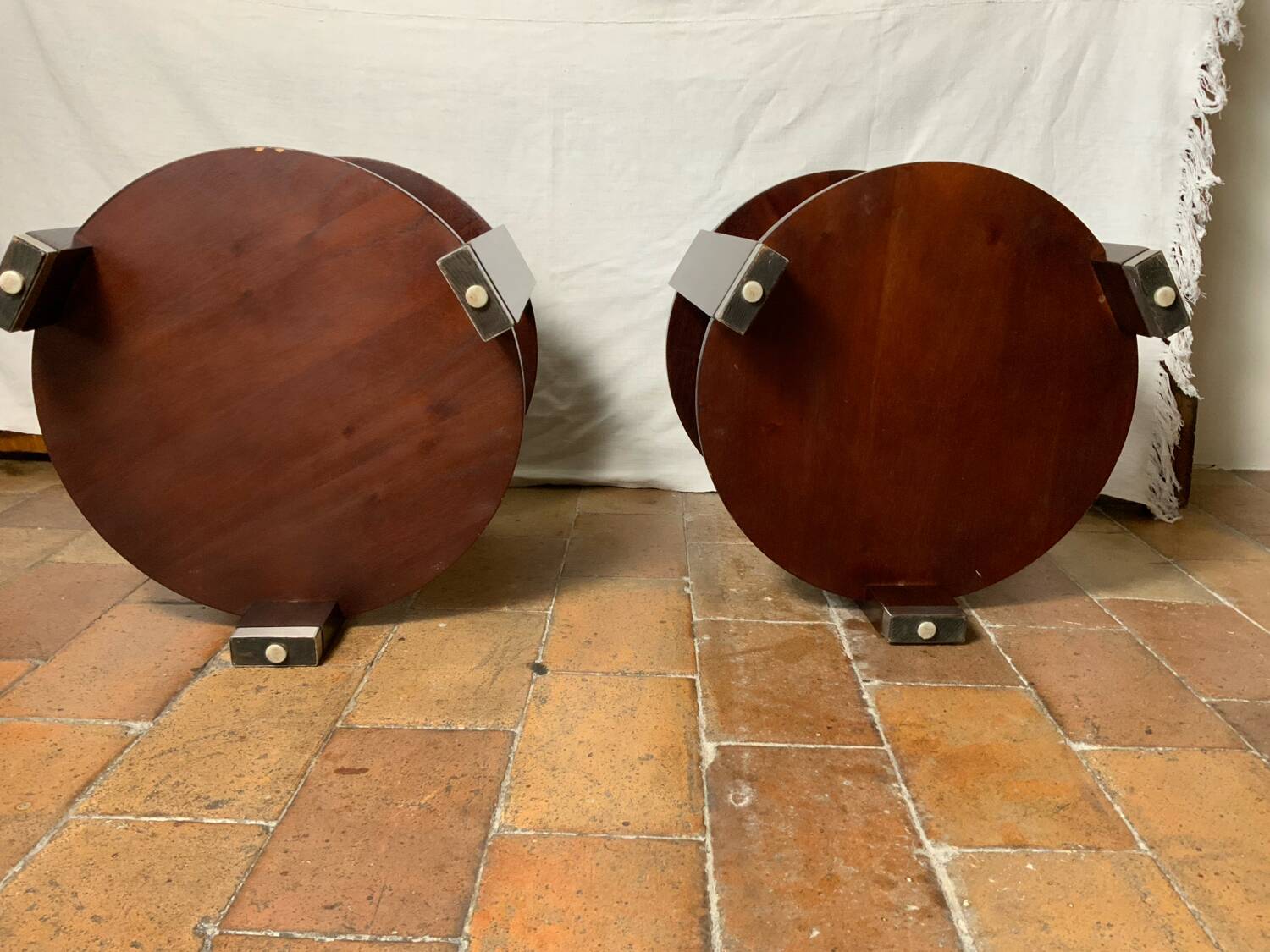 Pair of pedestal tables