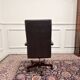 Chaise de bureau Chesterfield anglaise en cuir bordeaux