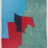 Serge Poliakoff: Red, green and blue composition, original lithograph