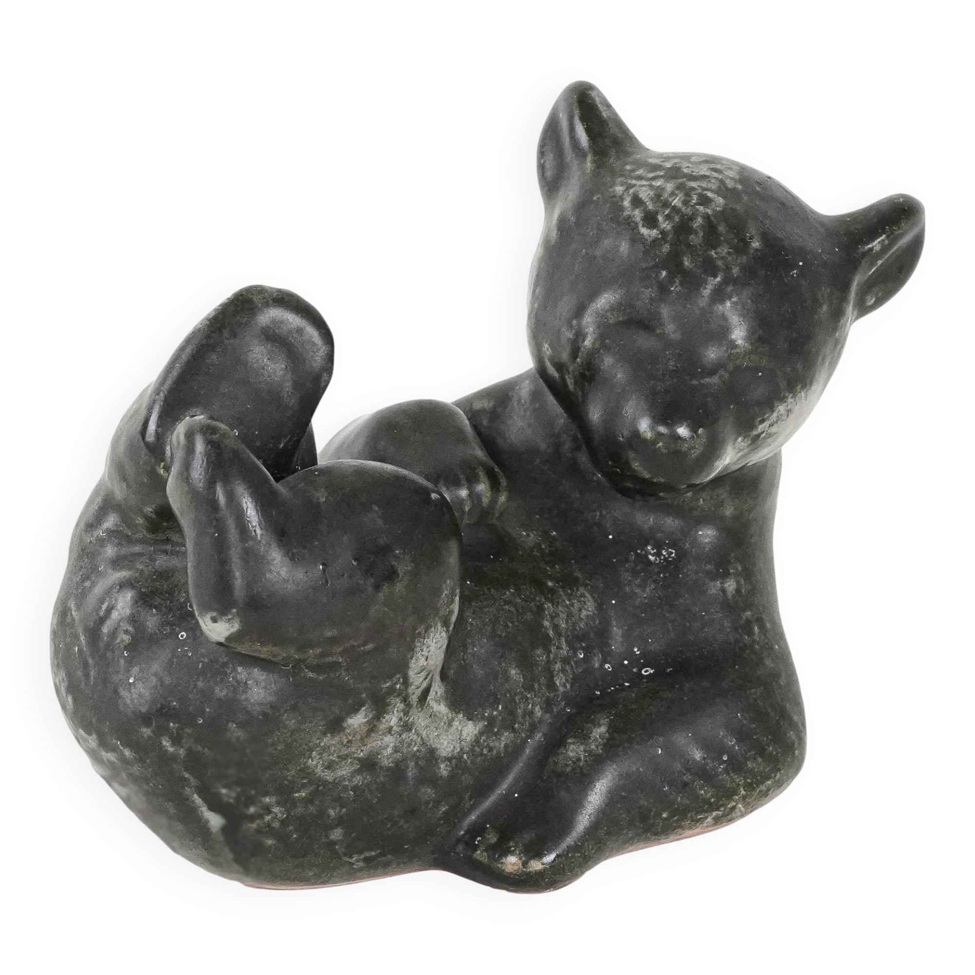 Ceramic teddy bear figurine, Danish design, 1960s, made in Denmark