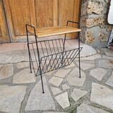 Bedside table with magazine holder