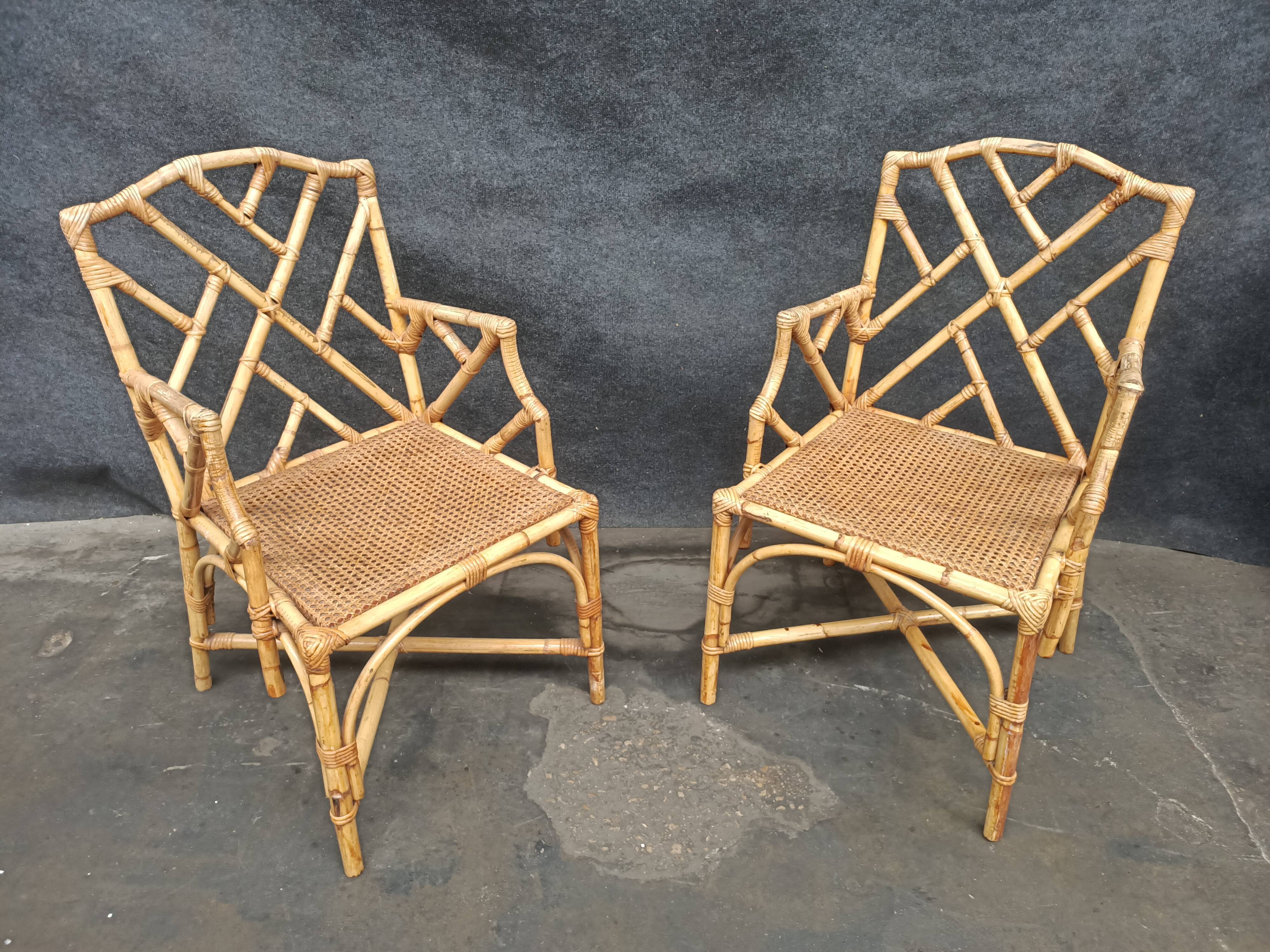 Vintage rattan armchair Italian work
