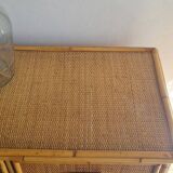 Vintage rattan chest of drawers