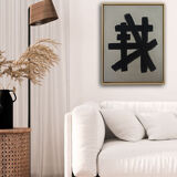 Acrylic paint on raw linen canvas