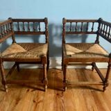 Set of two 19th century wicker chairs