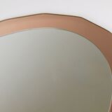 Cristal Arte Pink Oval Rosé Mid-Century Wall Mirror, Italy, 1960s