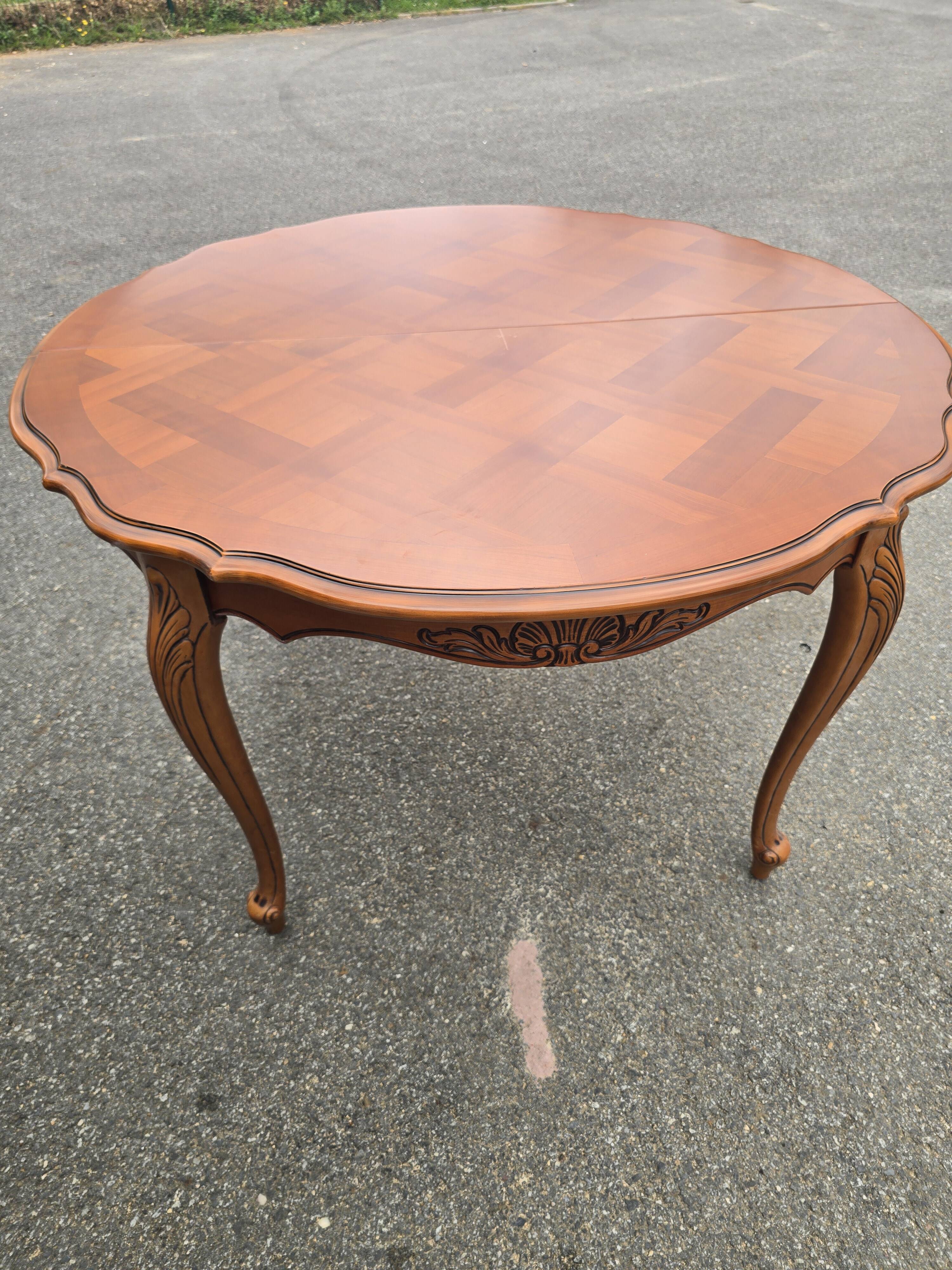 Table merisier extensible