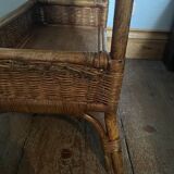 Rattan and cane shelf