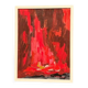 Swedish Oil on Panel – “Abstract Composition in Red” by Rune Pettersson
